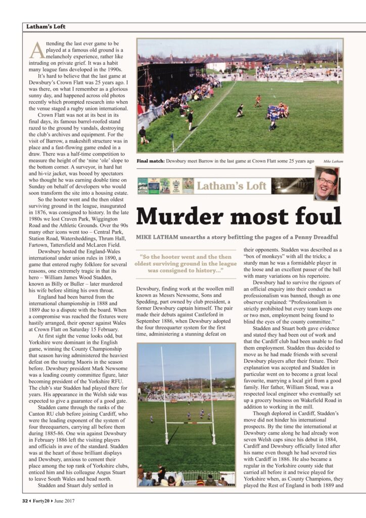 Stadden Article from Forty20 Dewsbury