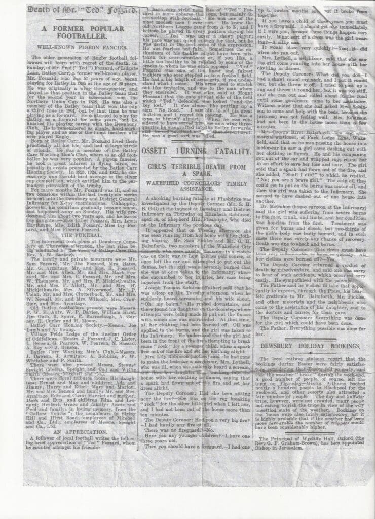 Fozzard Obituary and Transcript 1911